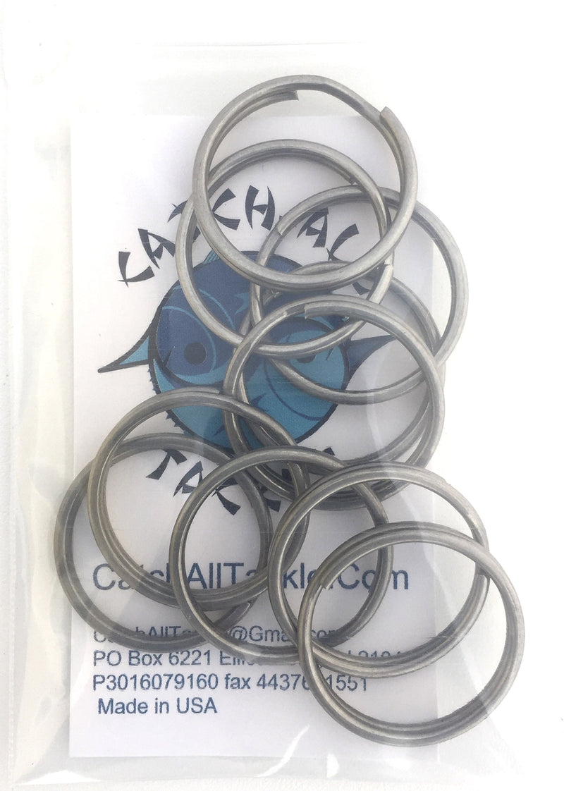 [AUSTRALIA] - Catch All Tackle Stainless Steel Split Rings for BCD Attachment 1.25" 10-Piece Pack USA 
