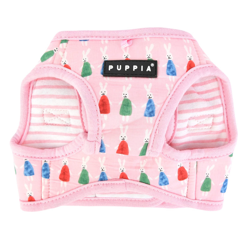 Puppia Mollie Vest Dog Harness No-Choke Step-In Harness Cute Bunny Pattern Buckle & Hook-and-loop Fastener Small PINK - BeesActive Australia