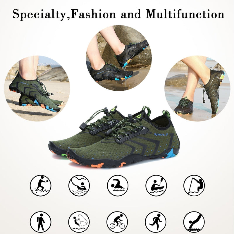 Mishansha Mens Womens Water Shoes Quick Dry Barefoot for Swim Diving Surf Aqua Sports Pool Beach Walking Yoga 10.5 Women/8.5 Men Fern Green - BeesActive Australia