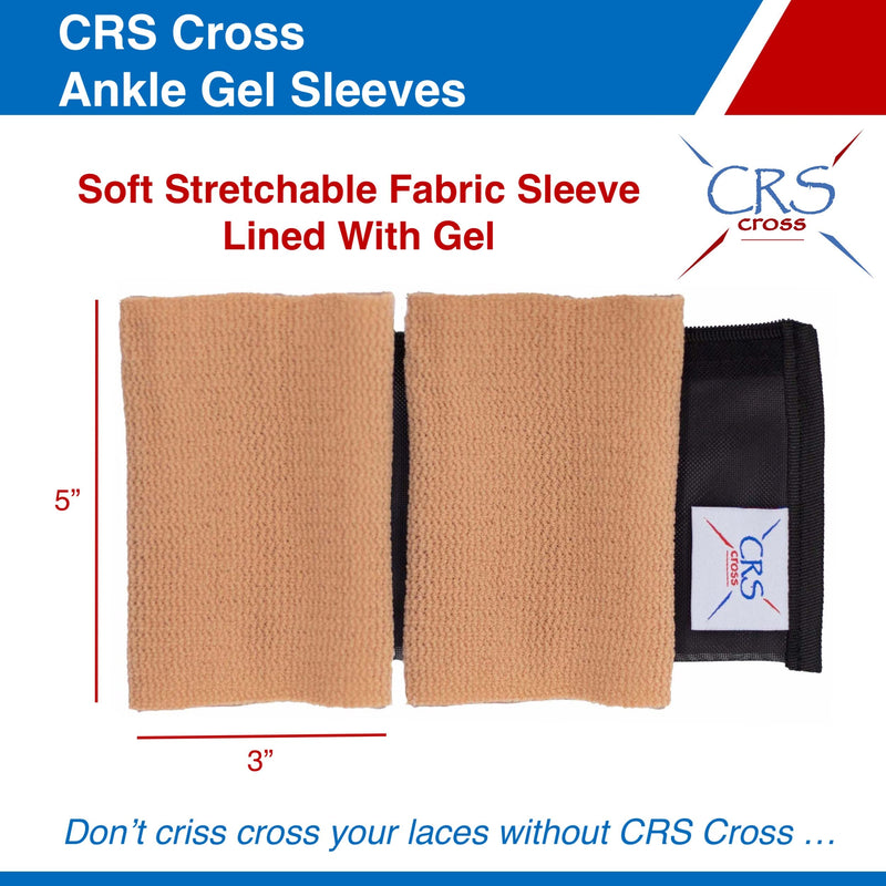 CRS Cross Ankle Gel Sleeves - Padded Skate Socks. Ankle, Foot and Lower Leg Cushion and Protection for Figure Skating, Ice Hockey, Roller or Inline Skating, Riding, Ski or Equestrian Tall Boots. Two (2) Tan Ankle Gel Sleeves 2 Ankle Gel Sleeves - BeesActive Australia