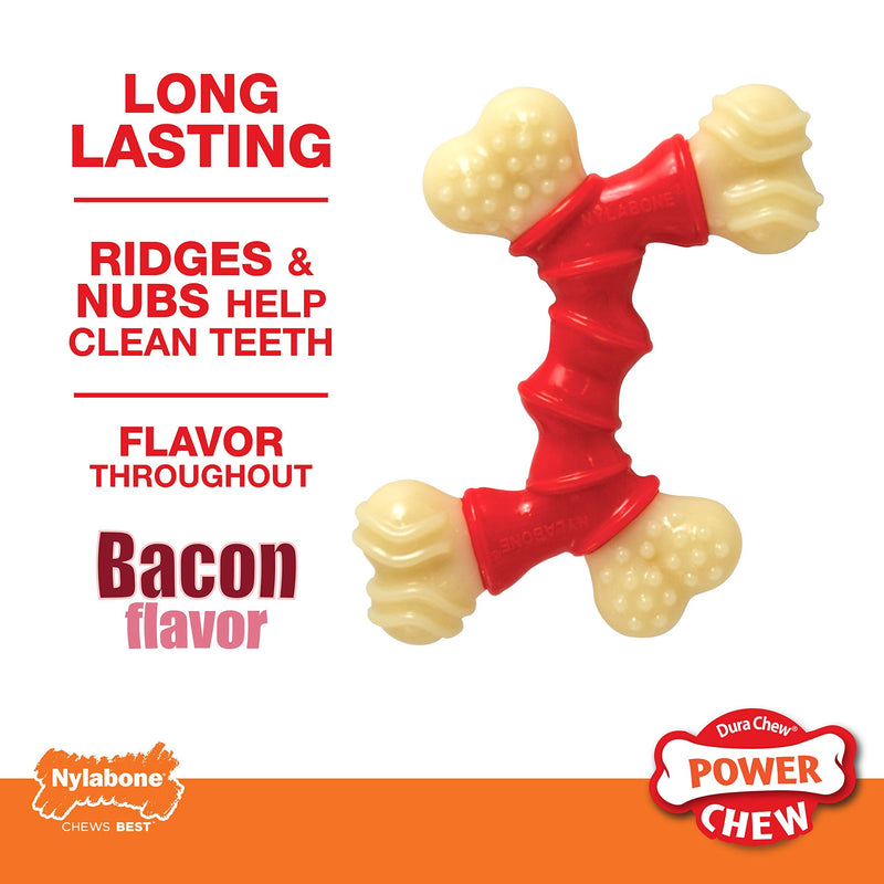 Nylabone Double Bone Power Chew Long-Lasting Dog Toy Medium/Wolf - Up to 35 lbs. red - BeesActive Australia