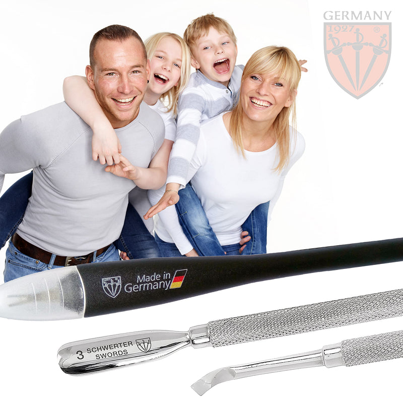 3 Swords Germany - Brand Quality Cuticle Knife Trimmer Remover Cutter (1pc.) and Cuticle Pusher Scratcher (1 pc.) Made in Germany Cuticle Remover and Cuticle Pusher - BeesActive Australia