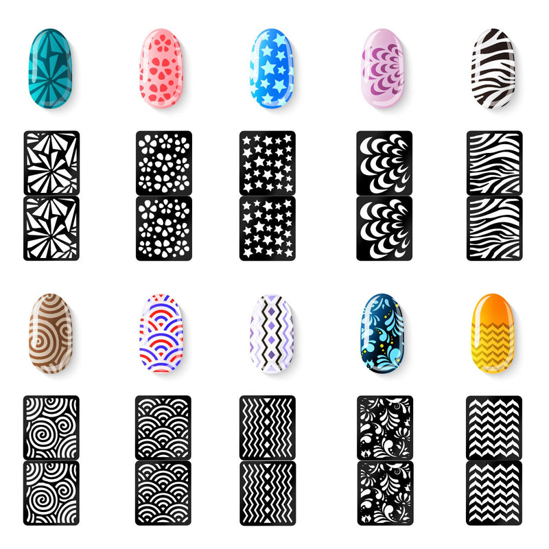 Mudder 72 Designs 144 Pieces Nail Vinyls Stencils Nails Stickers Set, 24 Sheets Cute Easy Nail Art Decal Stickers Stencils - BeesActive Australia