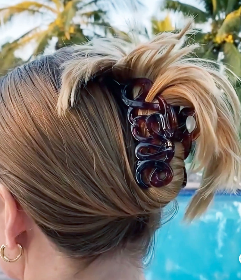 Camila Paris CP1380 French Hair Clip for Women, 3.25 inch Girls Hair Claw Clips Jaw Tortoise Cellulose, Fashion Durable and Styling Hair Accessories for Women, Strong Hold No Slip Grip, Made in France 3.23 Inch (Pack of 1) Brown - BeesActive Australia