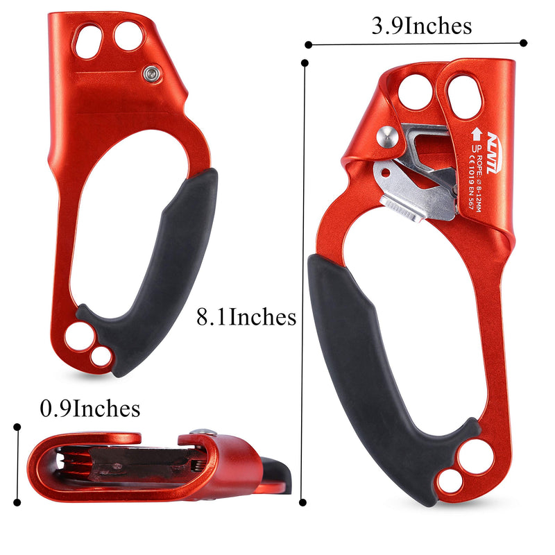 WILDKEN Climbing Hand Ascender Outdoor Mountaineering Tree Arborist Climbing Rappelling Equip Hand Ascender for 8-12MM Rope Left Right Hand Ascender Orange - Left - BeesActive Australia