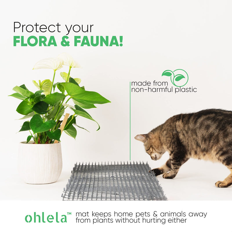 Ohlela Scat Mat for Cats - Furniture Protectors from Pets - Great for Cat Deterrent Indoor & Outdoor PP Plastic Spikes Mat - Wide Area Coverage - Large & Adjustable Size (78 in x 12 in) 6.5ft x 12in Grey - BeesActive Australia