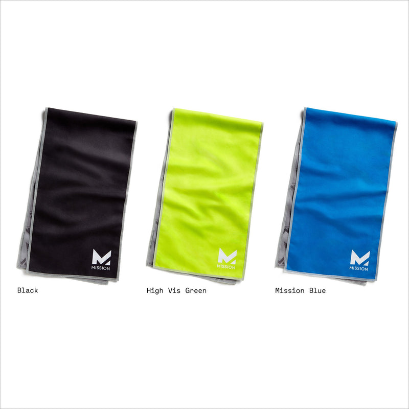 Mission HydroActive On-The-Go Small Cooling Towel, High Vis Green, 8" x 30" - BeesActive Australia