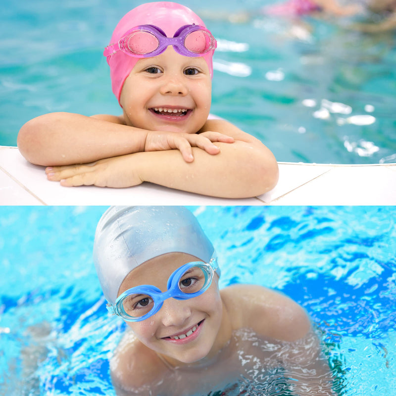 EWPJDK Kids Swim Goggles - 2 Pack Swimming Goggles Anti Fog No Leaking For Kids Age 5-13 Purple & Blue - BeesActive Australia