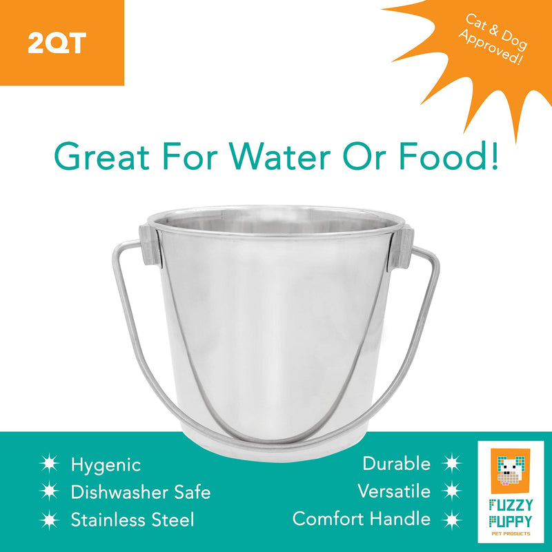 Fuzzy Puppy Pet Products Heavy Duty Pail with Handle 2 Quart - BeesActive Australia