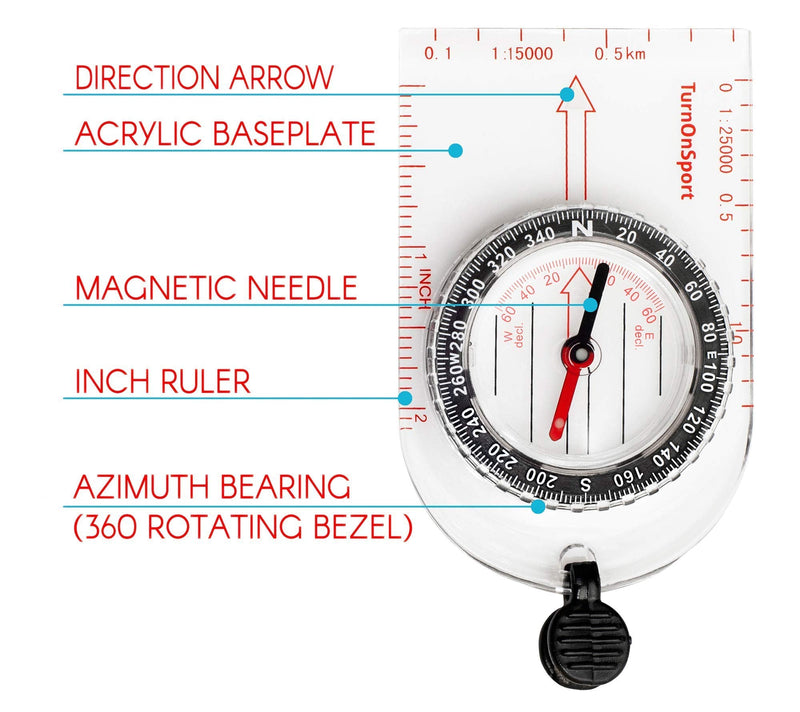 Boy Scout Compass Hiking Backpack - Orienteering Compass Kids Camping Kit - Kids Compass Navigation Map Reading - Small Survival Compass - Waterproof Hiking Compass Lightweight - Mini Camping Compass - BeesActive Australia