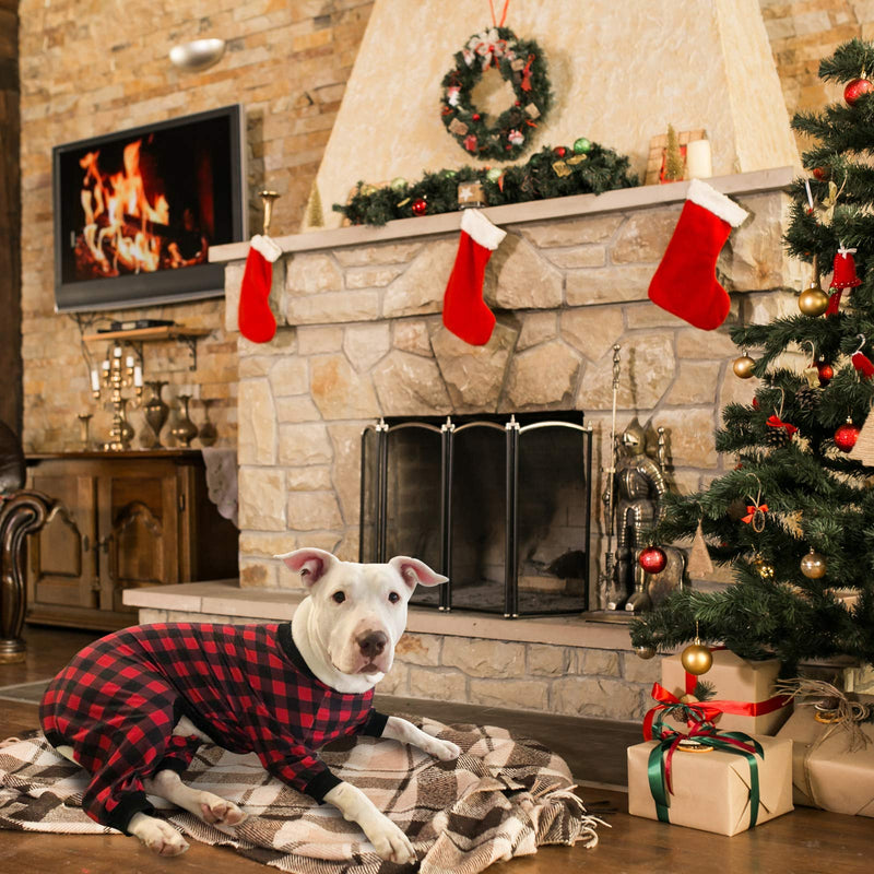 Tooth and Honey Pit Bull Pajamas/Buffalo Plaid/Lightweight Pullover Pajamas/Full Coverage Dog pjs/Updated FIT XX-Large - BeesActive Australia