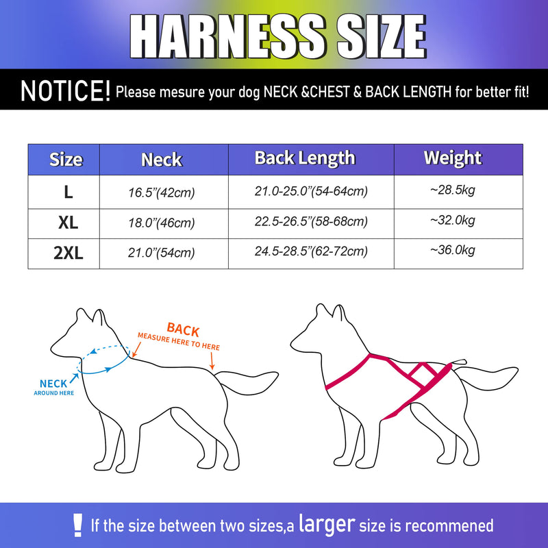 PET ARTIST Dog Weight Pulling Harness,Speed Training,Work Out Dog Sled Harness for Medium,Large Dogs Blue XL:Neck 18"(46cm),Back:22.5-26.5"(58-68cm) - BeesActive Australia