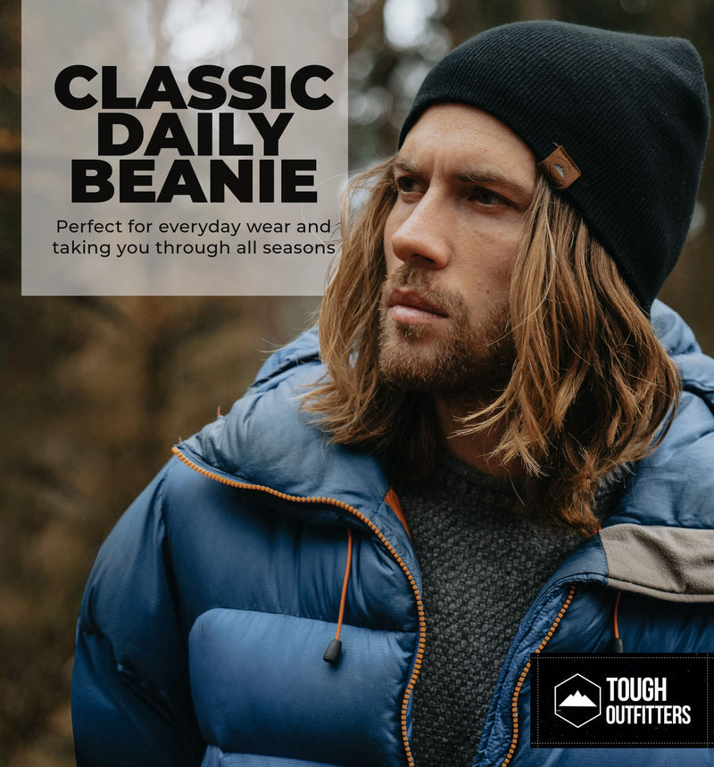 Knit Beanie Winter Hats for Men and Women - Warm, Soft & Stretchy Daily Ribbed Toboggan Cap for Cold Weather Beige - BeesActive Australia