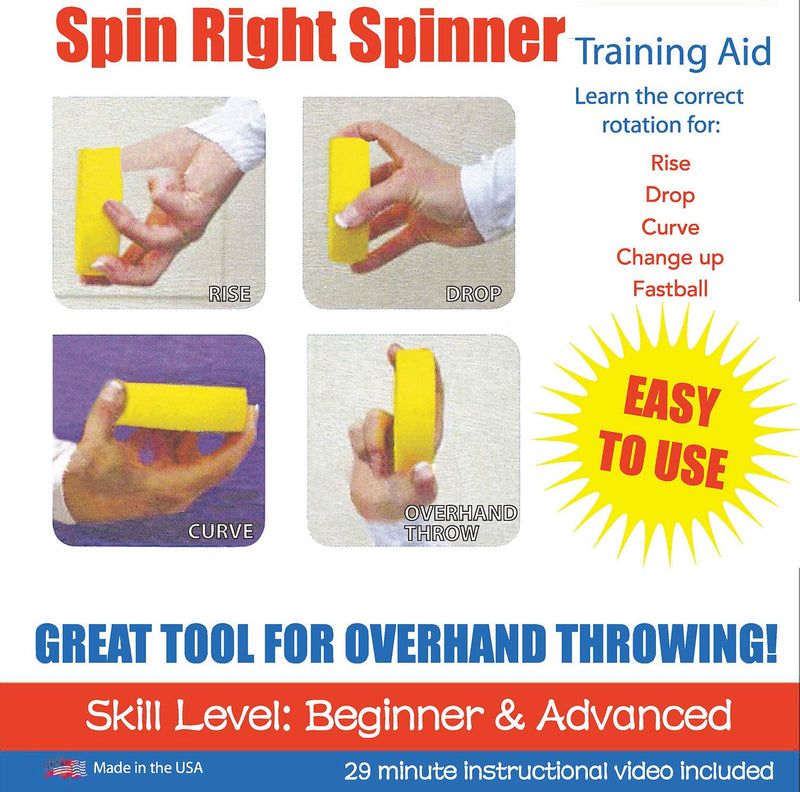 Spin Right Softball Spinner Fastpitch for Pitcher Overhand Thrower Training Aid Equipment, Perfect for Pitching & Throwing, Used at Top Collegiate Programs, 1 Pack - BeesActive Australia