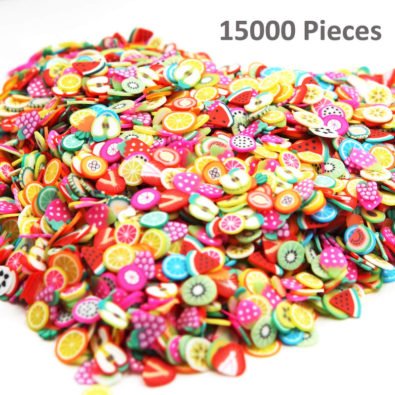 3D Fruit Nail Art Slices 15000 PCS, YOUYOUTE Fruit Slime Supplies/Charms Slime Acessories/Slime Add ins/Polymer Clay/DIY Nail Art marking kit Cute Designs decoration Arts Crafts Bulk Homemade Variety - BeesActive Australia