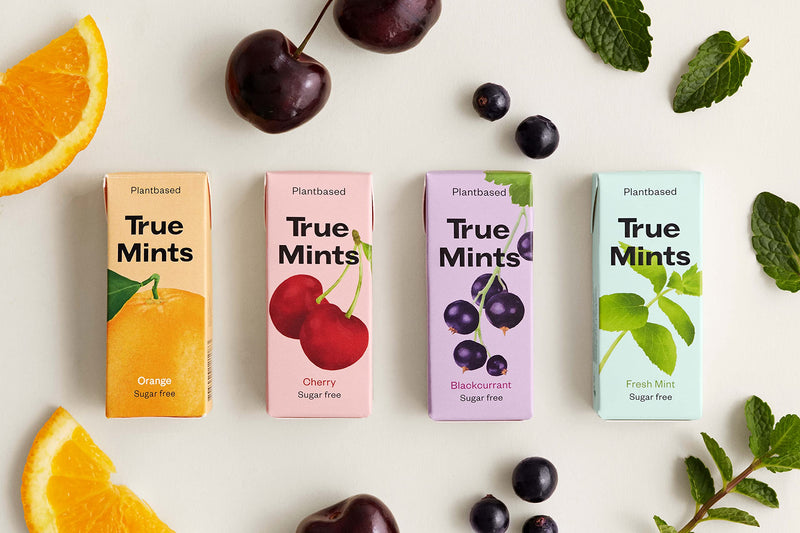 True Mints Mixed Flavours (12-pack) - Sugar Free Mints - Xylitol Mints - Fruit Pastilles - Sugar Free & Plantbased Travel Sweets with Natural Flavours Mixed Flavours Mints 12 Count (Pack of 1) - BeesActive Australia