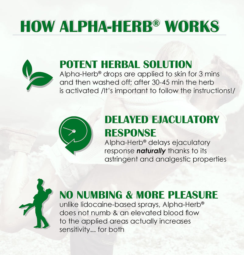 Alpha-Herb® 100% Natural Herbal Delay Last Longer Spray Drops (8+ Applications (2ml)) 8+ Applications (2ml) - BeesActive Australia