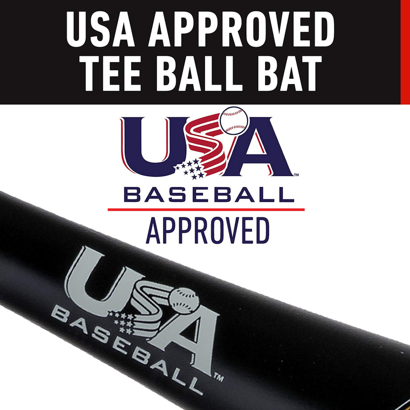 Franklin Sports Teeball Bats - Kids Youth Baseball and Teeball Bats - Aluminum - USA Baseball Approved Black 24"/13 oz 2-5/8" Barrel - BeesActive Australia