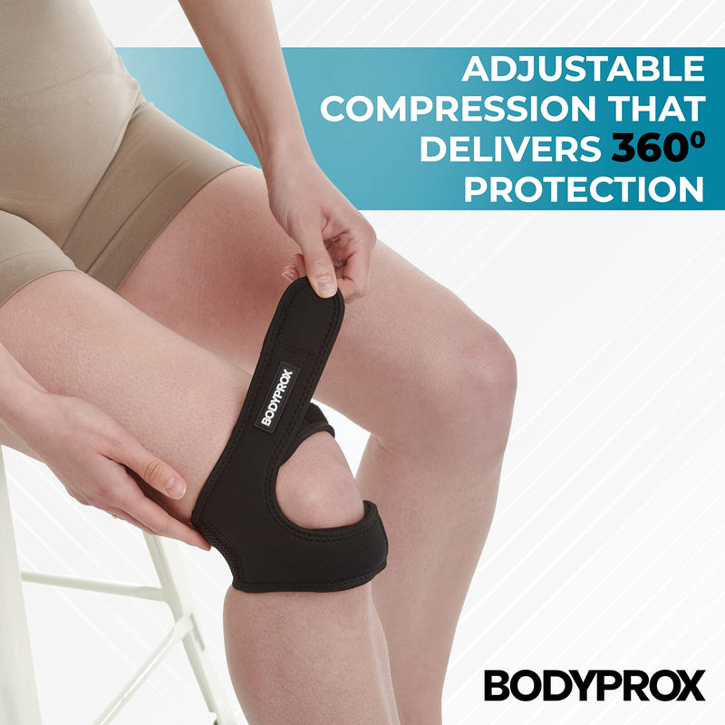 Bodyprox Patellar Tendon Support Strap (Large), Knee Pain Relief Adjustable Neoprene Knee Strap for Running, Arthritis, Jumper, Tennis Injury Recovery Large (Pack of 1) - BeesActive Australia