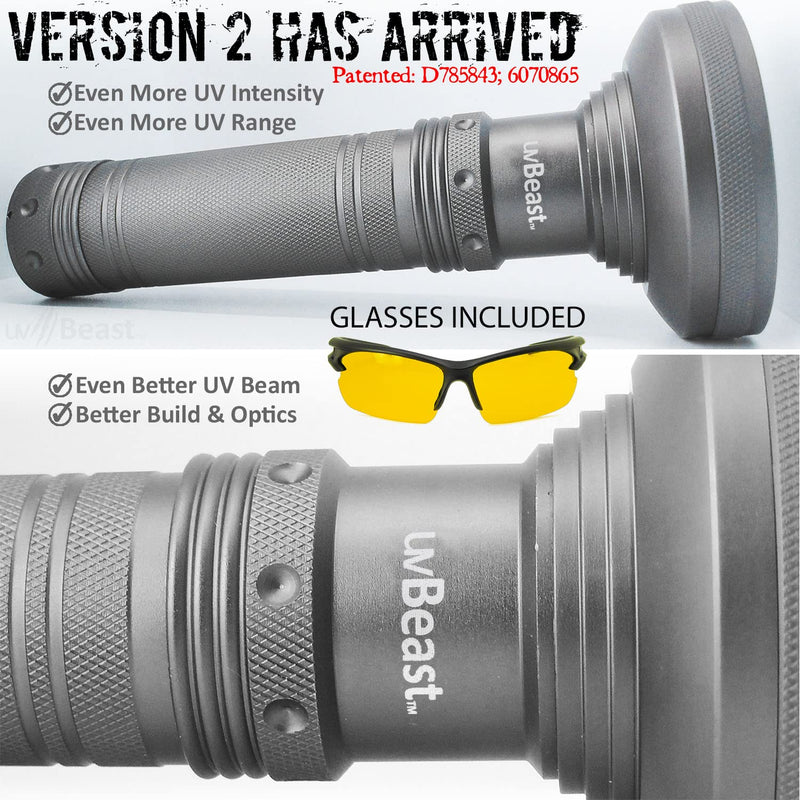 uvBeast V2 - Black Light UV Flashlight with HIGH DEFINITION with Flood Effect 385-395nm UV Best for Commercial/Domestic Use Works Even in Ambient Light – USA Stock – UK Design - BeesActive Australia
