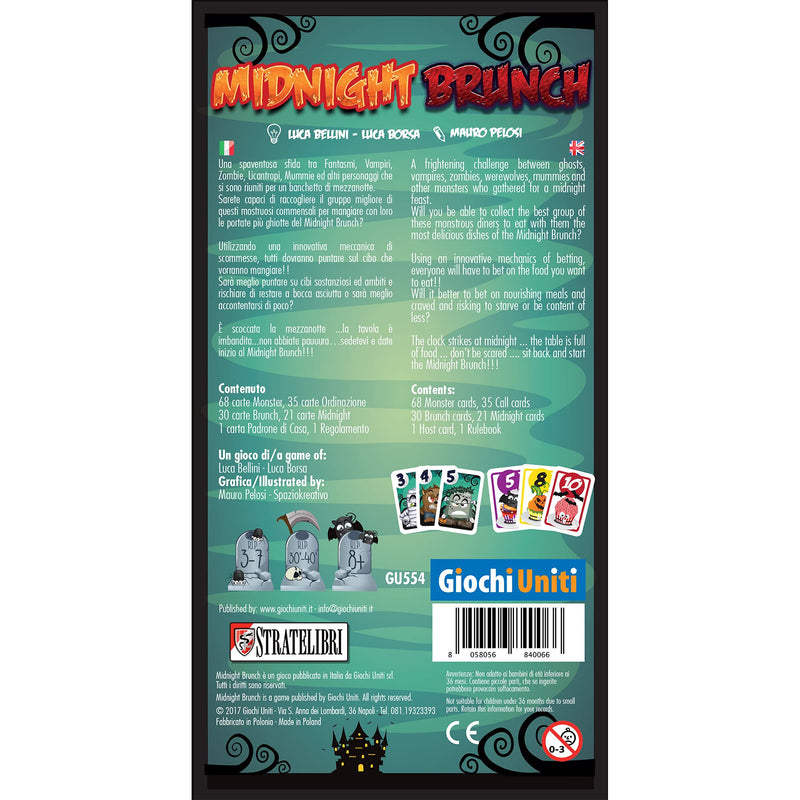 Midnight Brunch Card Game | Strategy Game for Family and Adults | Fun Card Game for Kids | Ages 8 and up | 2 to 8 Players | Average Playtime 30 Minutes | Made by Giochi Uniti (GU554) - BeesActive Australia