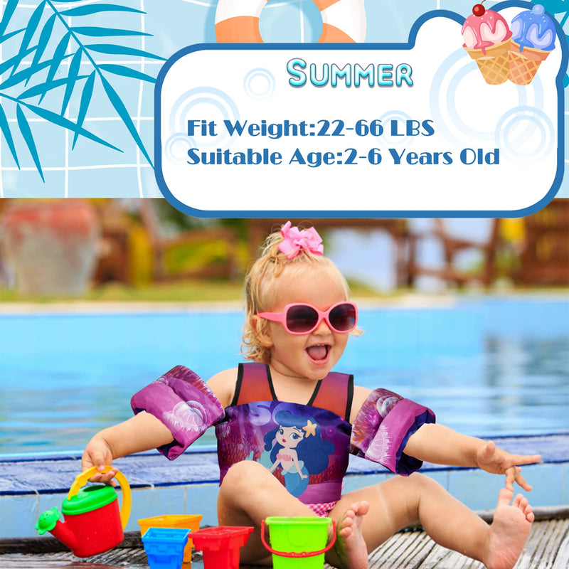 Elejolie Kid Swim Vest for Child Learn Swiming Training,Infant Safety Swim Aid Jacket for Toddler 2 3 4 5 6 Years Old ,Arm Wings for Baby 22-66lbs Mermaid - BeesActive Australia