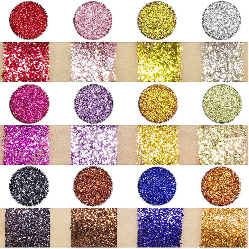 DONGXIUB 12 Colors Glitter Powder Makeup Palette Professional Long Lasting Shimmer Eyeshadow Palette Mineral Pressed Glitter - BeesActive Australia