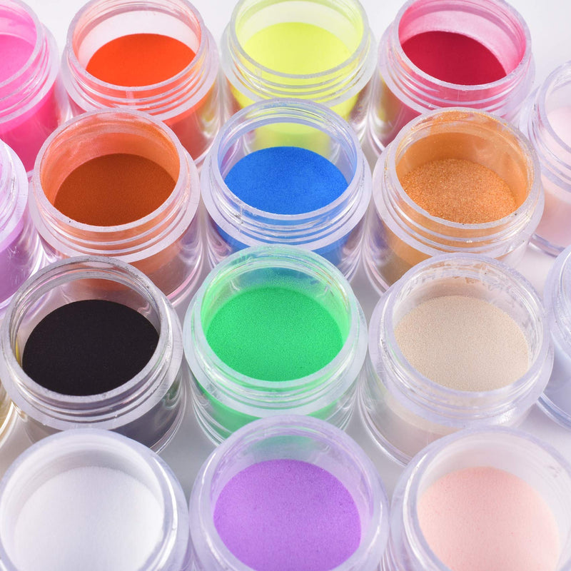 Acrylic Powder, 18 Colors Nail Acrylic Powder Sets Art Tips UV Gel Powder Design Decoration 3D DIY Tips decoration Manicure - BeesActive Australia
