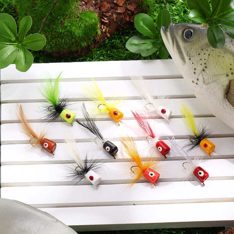 Fly Fishing Flies Fly Poppers Panfish Poppers Dry Flies Fly Fishing Popper Lures for Trout Salmon Bass (40 Pieces) - BeesActive Australia