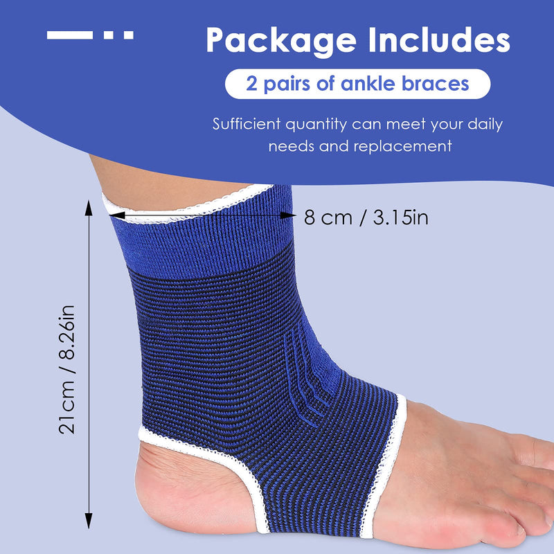 4 Pieces/ 2 Pair Kids Ankle Support Compression Kid Ankle Brace Elastic Kids Compression Socks Knitted Ankle Support Brace Ankle Sleeve for Jogging Running Walking Fitness (10-15 Years, Dark Blue) 10-15 Years - BeesActive Australia