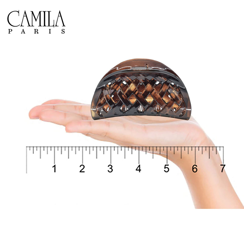 Camila Paris CP1807 French Hair Clip for Women Thick Hair for Long Curly Wavy Hair, Girls Hair Claw Clips Jaw, Durable Styling Big Claw Clip for Thick Hair, Strong Hold No Slip Grip, Made in France 3.5 Inch (Pack of 1) Tortoise Shell - BeesActive Australia