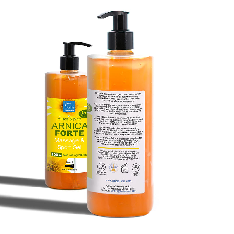 90% Arnica Forte Gel. Familiar Pack Rapid Muscle & Joint Pain Relief Balm. Bruising & Swelling Massage Gel. 100% Natural Anti-inflammatory (Bruises). Relaxing Arnica Cream Skin - 2 x 200 ml - BeesActive Australia