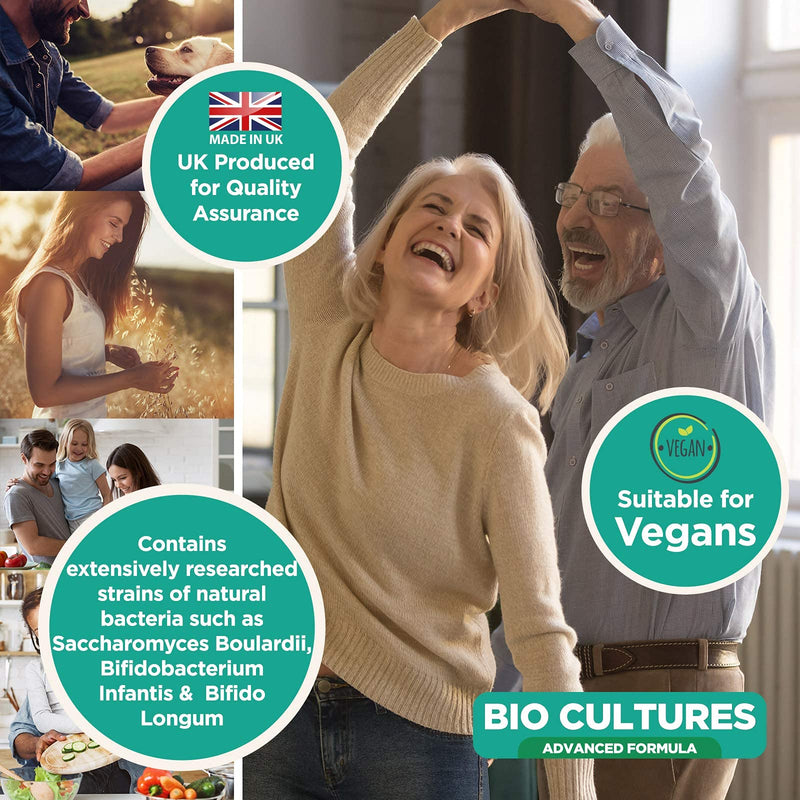 Bio Cultures Complex Probiotics 50 Billion CFU with Prebiotics � 180 Vegan Capsules - Acidophilus & Saccharomyces Boulardii Probiotic - 6 Month Supply � Probiotics for Women & Men � Packaging may vary - BeesActive Australia