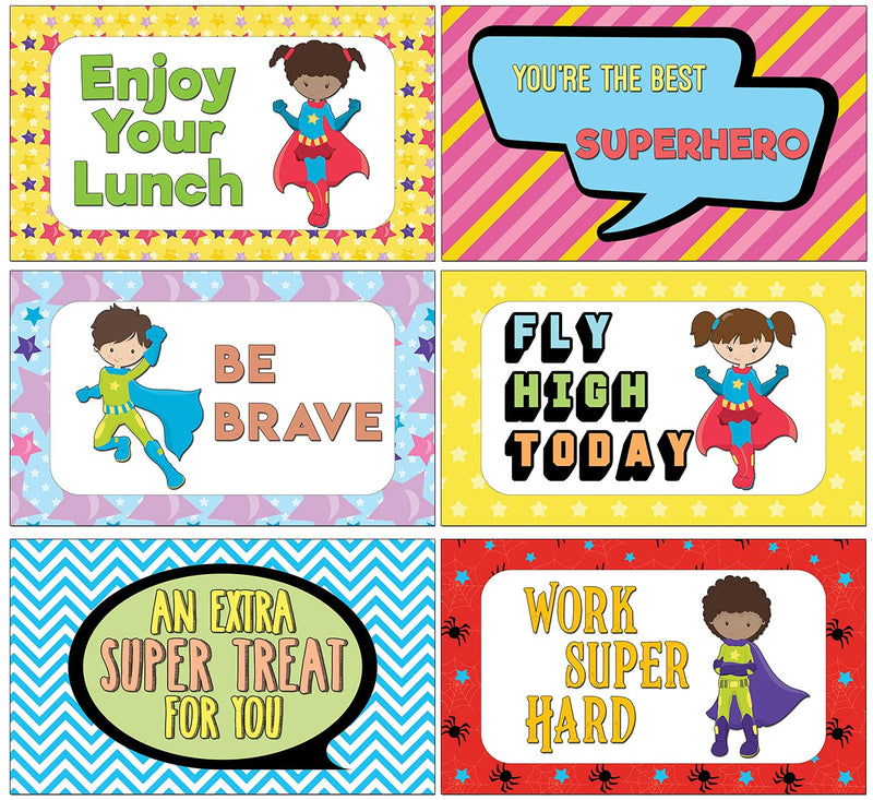 Creanoso Superhero School Lunch Box Notes (30-Cards x 4 Set) – Portable Design Gifts Ideas for Birthday Party Supply for Kids Boys Girls - Homeschooling Classroom Group Activities– DIY Bulk - BeesActive Australia