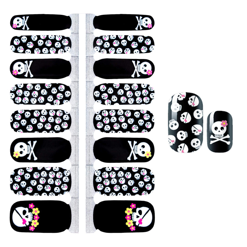 SILPECWEE 5 Sheets Flower Nail Polish Wraps Strips Tips With 1Pc Nail File Self-Adhesive Nail Art Stickers Decals Manicure Kit NO1 - BeesActive Australia