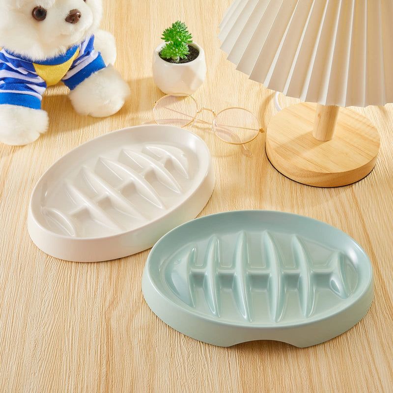 2 Pack Cat Slow Feeder Bowl Fishbone Slow Feeder Cat Bowl Puzzle Interactive Cat Feeder Dish Anti Gulping Pet Bowl for Cat and Dog Slow Eating to Against Bloat, Indigestion - BeesActive Australia
