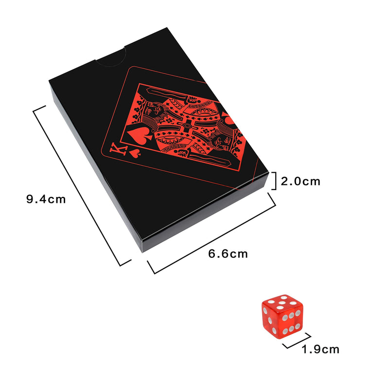 Poker Playing Cards Dice Sets Poker Table Cards PVC Waterproof Stacking Cup Dice Grade AAA Precision 19mm Serialized Casino Craps Dice with Razor Edges and Corners for Classic Magic Tricks Deck Red - BeesActive Australia