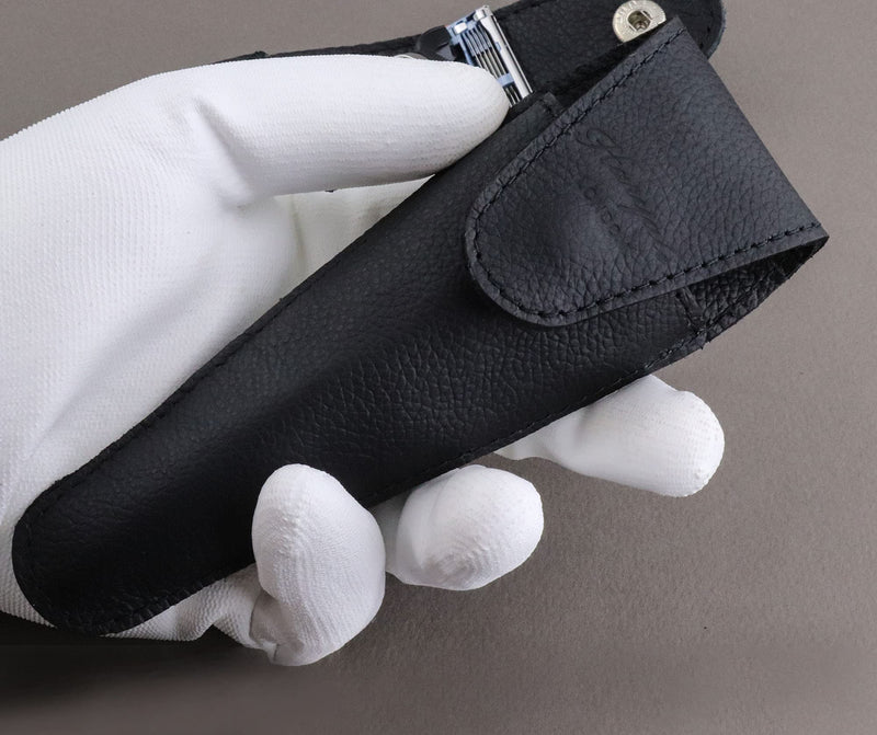 Razor Pouch - Pure Leather Safety Razor Case - Triple Blade Shaving Razor Case - Travel Size Shaving Pouch Holder - Razor Cover for Men and Women - BeesActive Australia