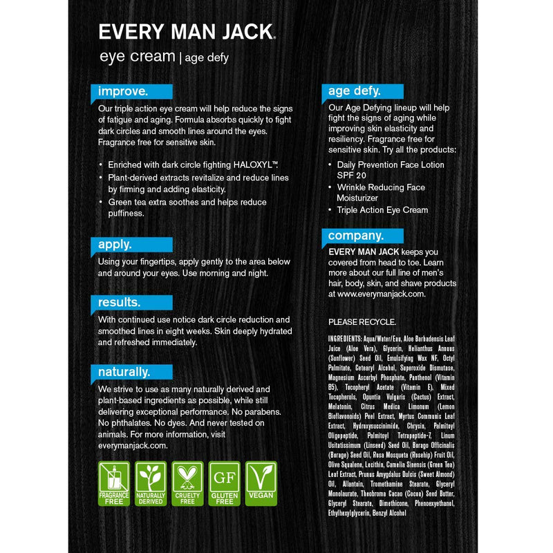 Every Man Jack Eye Cream, Age Defying, 0.5-ounce - BeesActive Australia