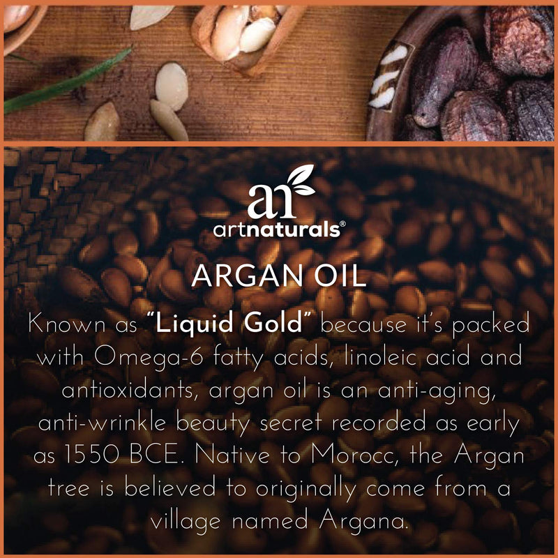 artnaturals Organic Morrocan Argan Oil - 4 oz - for Hair, Face & Skin - 100% Pure Grade A Triple Extra Virgin Cold Pressed from The kernels of The Argan Tree - BeesActive Australia