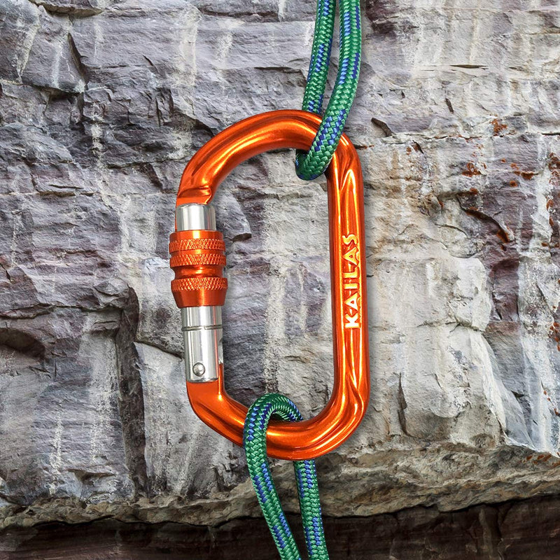 KAILAS UIAA Certified Oval Locking Carabiner Constructed for Rock Climbing Mountaineering and Rescure Standard Alumimun Screw Lock Gate with Major Axis Strength 25KN Iron Gray One Size - BeesActive Australia