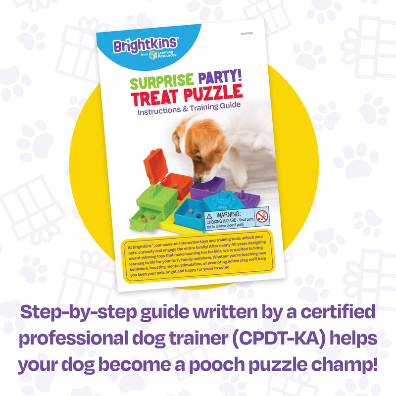 Brightkins Surprise Party Treat Puzzle - 4way Interactive Puzzle, Puzzles for Dogs, Toys for Dog Stimulation, Dog Treat Puzzles, Multicolor - BeesActive Australia