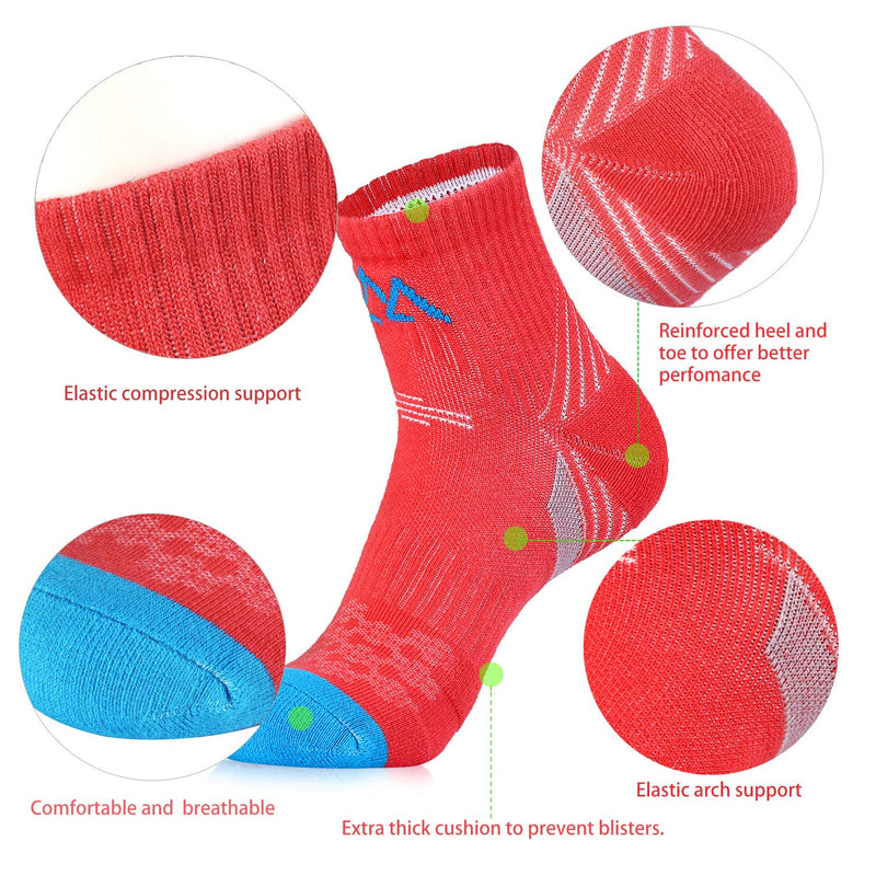 innotree 5 Pack Women's Cushioned Hiking Walking Running Socks, Crew Ankle Socks M (Womens 6-10 Us Size) - BeesActive Australia