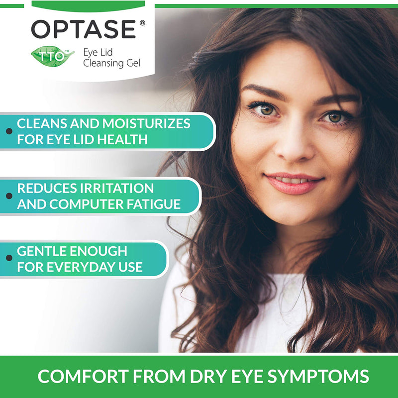 OPTASE TTO Eye Lid Cleansing Gel - Tea Tree Oil Eyelid Cleanser for Dry Eye Relief - Preservative Free, Natural Ingredients - Soothes Dry Eye and Eyelid Irritation - Made with Pro-Vitamin B5-1.7 oz - BeesActive Australia