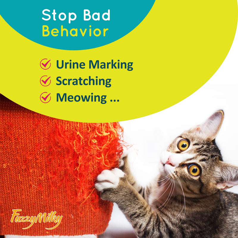 Fuzzymilky Cat Calming Collars - 4 Packs Cat Collar Infused with Synthetic Pheromones - Cat Pheromone Diffuser Necklace for Stress Relief, Travel, Keeping Kitty Quiet (Blue) - BeesActive Australia