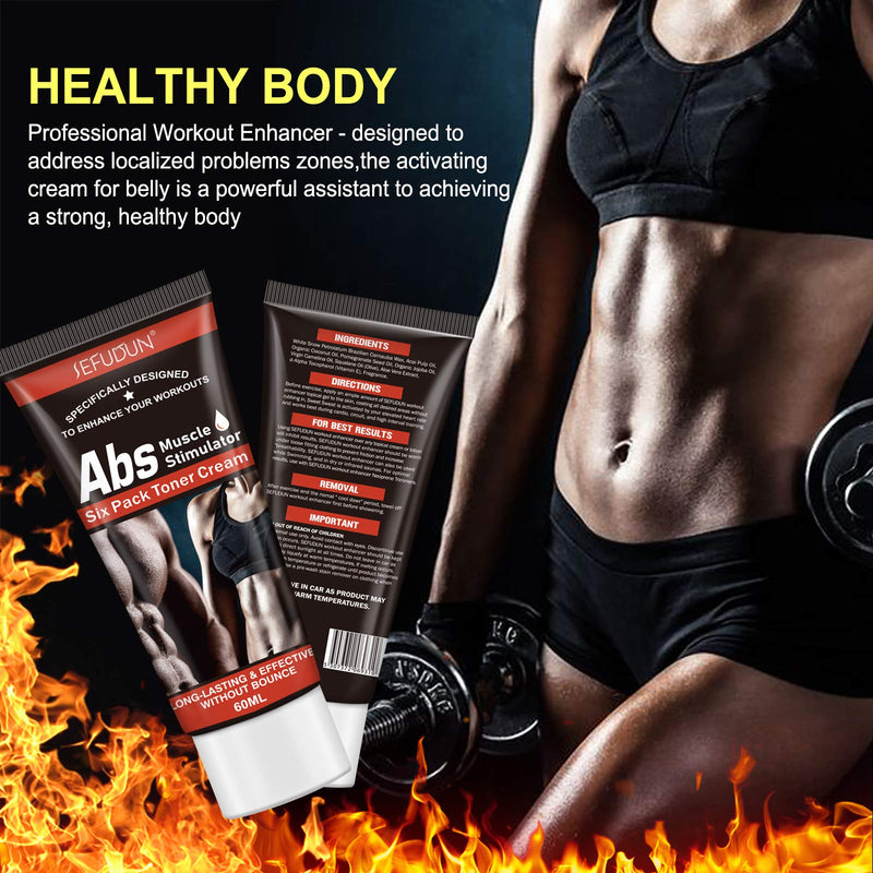 Hot Cream Fat Burner, 2Pack Cellulite Belly Fat Burning Fat Sweat Cream for Abdominal Muscles Growth, Sweat Workout Enhancer Gel Tighten Buttocks Thighs Legs Slimming Cream for Men Women - BeesActive Australia