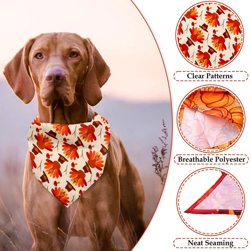 Dog Bandanas 4 Pcs, Thanksgiving Dog Bandana, Adjustable Holiday Dog Bandanas for Small Medium Large Dogs Pets - BeesActive Australia