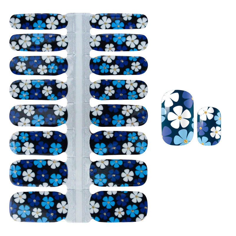 WOKOTO 5 Sheets Classical Adhesive Nail Art Polish Stickers Tips With 1Pc Nail File Flower Nail Wraps Decals Manicure Accessories KIT1 - BeesActive Australia