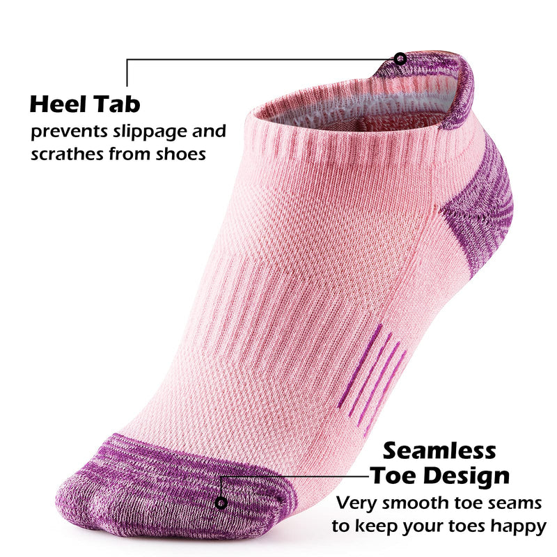 Gonii Ankle Socks Womens Running Athletic No Show Socks Cushioned 5-Pairs 5 Pairs Fun Sorbet Colors 6-8 - BeesActive Australia