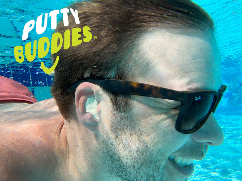 Putty Buddies Ear Plugs 10-Pair Pack - Soft Silicone Ear Plugs for Swimming & Bathing - Invented by ENT Physician - Block Water - Premium Swimming Earplugs - Doctor Recommended Clear - BeesActive Australia